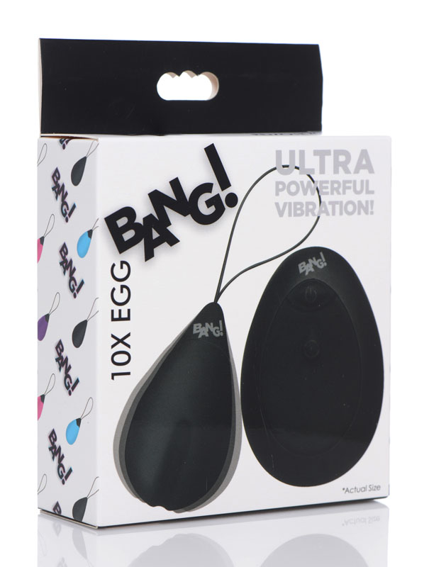 10X Silicone Vibrating Egg - Black - Image 5