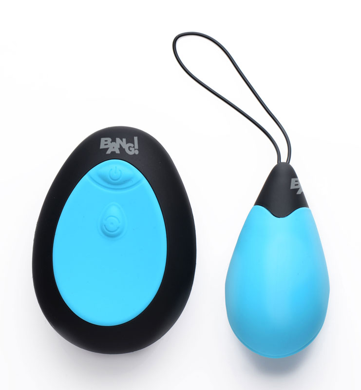 10X Silicone Vibrating Egg - Blue - Image 2