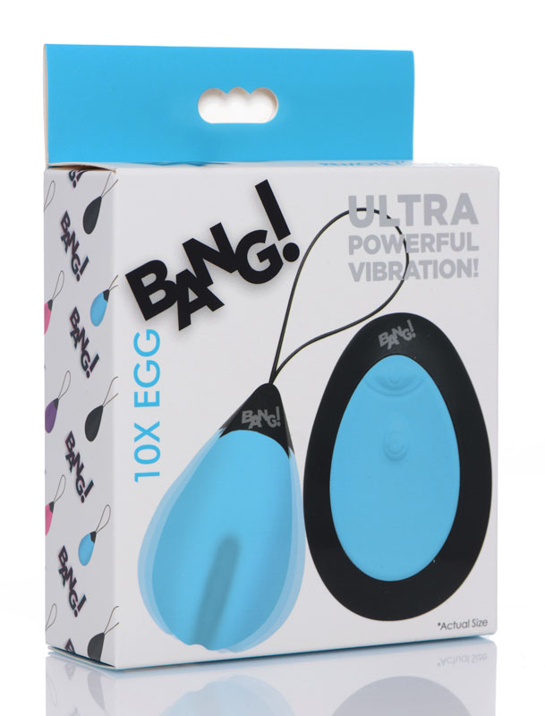10X Silicone Vibrating Egg - Blue - Image 5