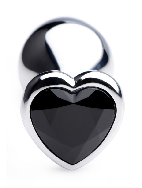 Black Heart Gem Anal Plug - Medium - Image 4