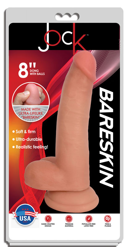 Jock Light Bareskin Dildo with Balls - 8 Inch - Image 4