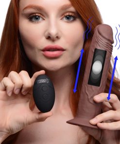 7X Remote Control Vibrating and Thumping Dildo - Dark