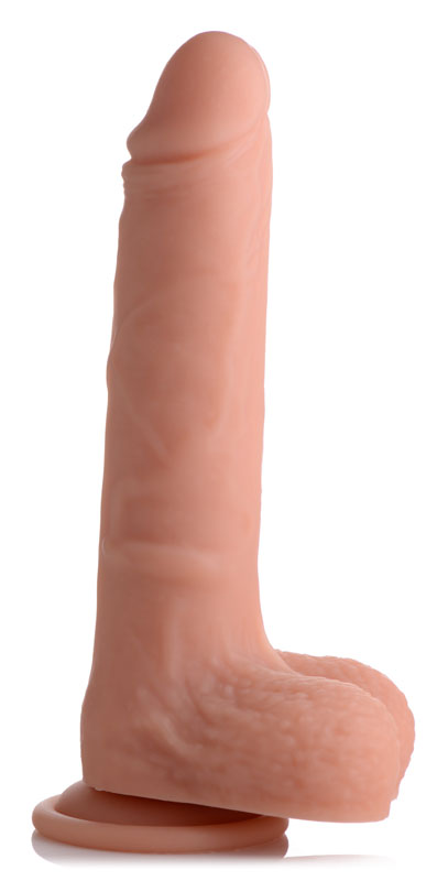 Vibrating and Rotating Remote Control Silicone Dildo with Balls - 8 Inch - Image 2