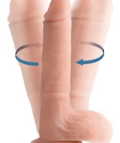 Vibrating and Rotating Remote Control Silicone Dildo with Balls - 9 Inch