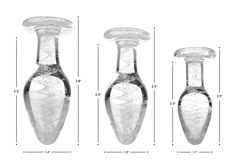 Glow-In-The-Dark Glass Anal Plug - Medium - Image 4