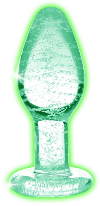 Glow-In-The-Dark Glass Anal Plug - Small - Image 2