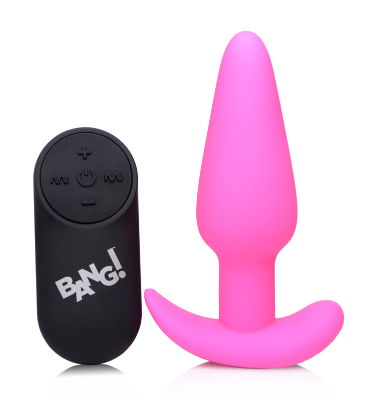 Remote Control 21X Vibrating Silicone Butt Plug - Pink - Image 4