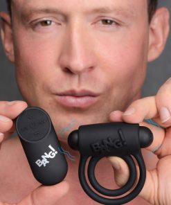 Remote Control 28X Vibrating Cock Ring and Bullet - Black