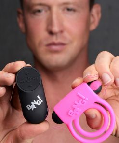 Remote Control 28X Vibrating Cock Ring and Bullet - Pink