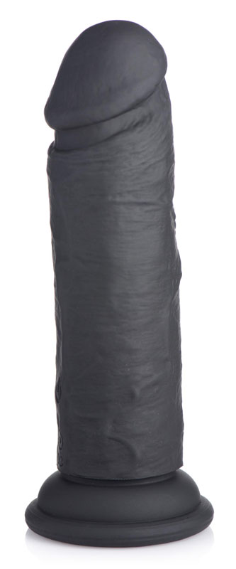 Power Player 28X Vibrating Silicone Dildo with Remote - Black - Image 3