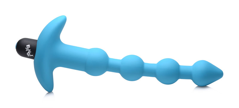 Remote Control Vibrating Silicone Anal Beads - Blue - Image 5