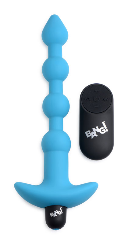 Remote Control Vibrating Silicone Anal Beads - Blue - Image 4