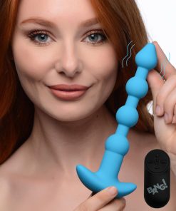 Remote Control Vibrating Silicone Anal Beads - Blue