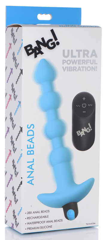 Remote Control Vibrating Silicone Anal Beads - Blue - Image 8