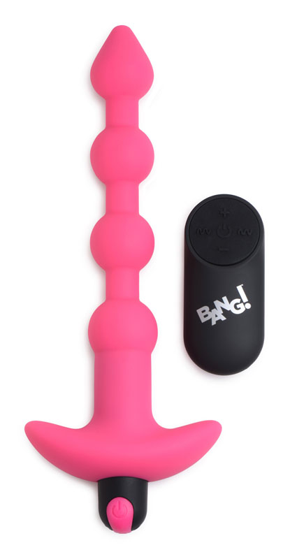 Remote Control Vibrating Silicone Anal Beads - Pink - Image 4