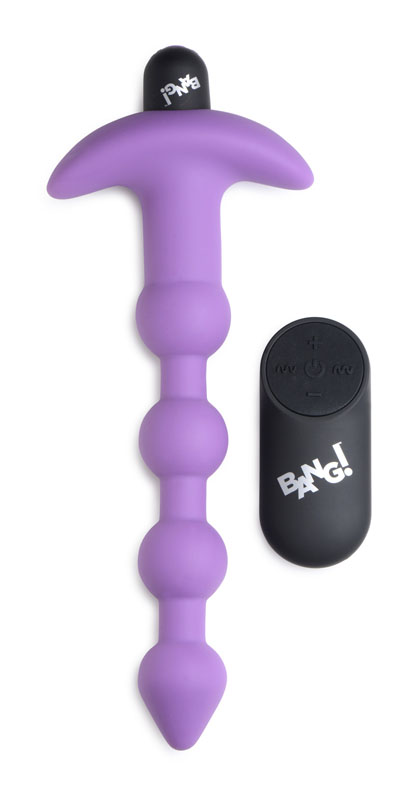 Remote Control Vibrating Silicone Anal Beads - Purple - Image 4