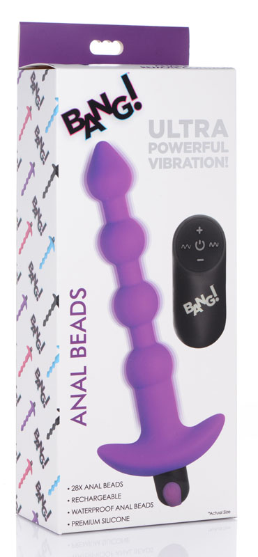 Remote Control Vibrating Silicone Anal Beads - Purple - Image 7