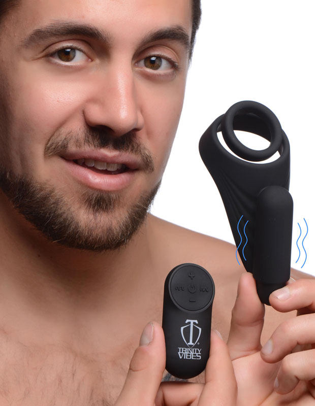 7X Silicone C-Ring with Vibrating Taint Stimulator - Image 2