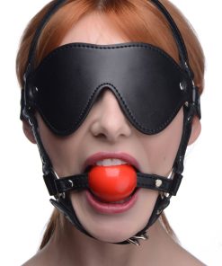 Blindfold Harness and Red Ball Gag