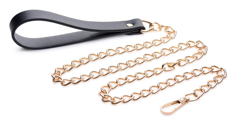 Leashed Lover Black and Gold Chain Leash - Image 2