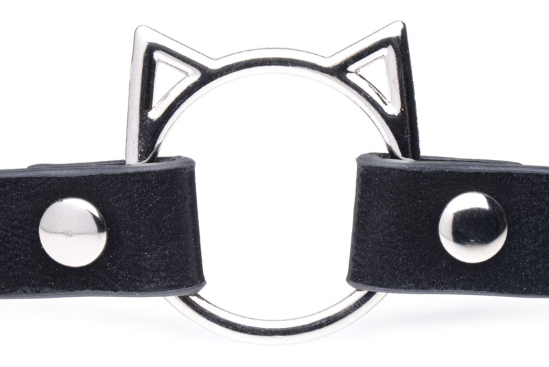 Kinky Kitty Ring Slim Choker - Black - Image 4
