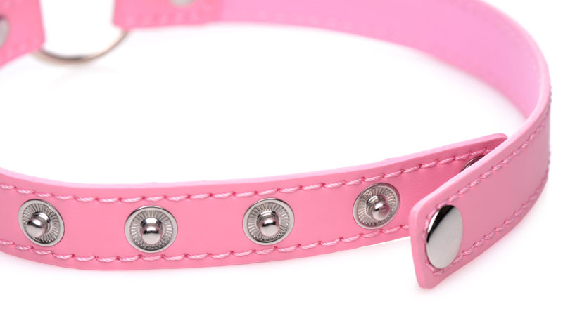 Kinky Kitty Ring Slim Choker - Pink - Image 3