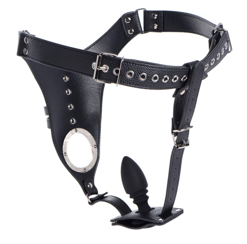 Male Chastity Harness with Silicone Anal Plug - Image 3