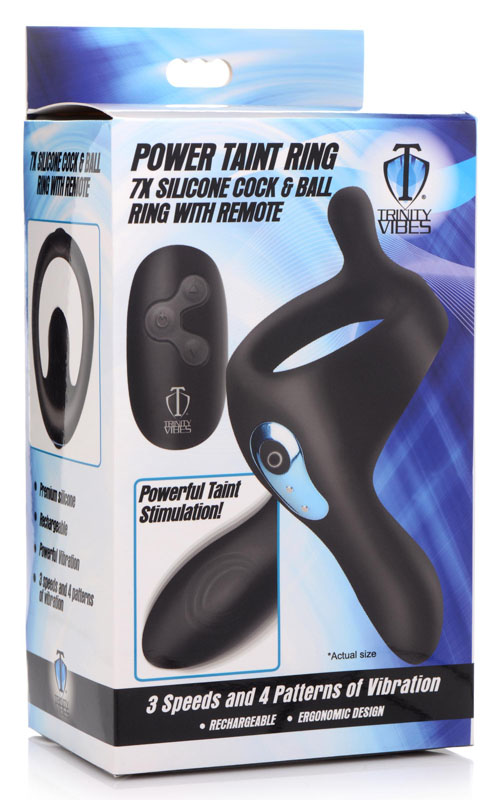Power Taint 7X Silicone Cock and Ball Ring with Remote - Image 7