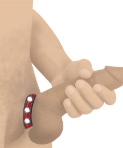 Leather Speed Snap Cock Ring - Red