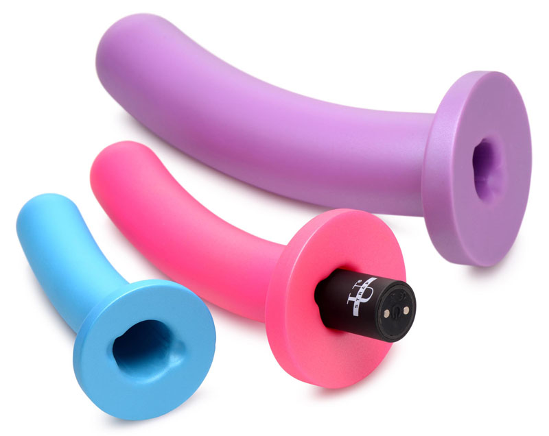 Triple Peg 28X Vibrating Silicone Dildo Set with Remote Control - Image 2