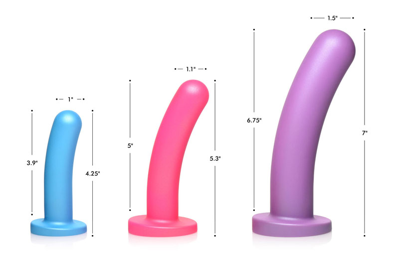 Triple Peg 28X Vibrating Silicone Dildo Set with Remote Control - Image 3