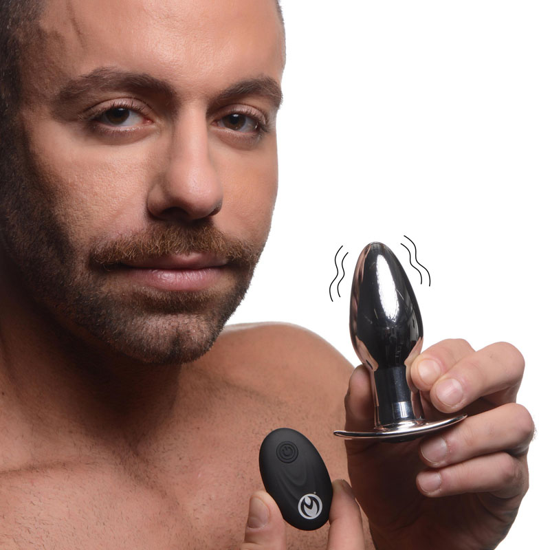 Chrome Blast 7X Rechargeable Butt Plug with Remote Control - Small - Image 2