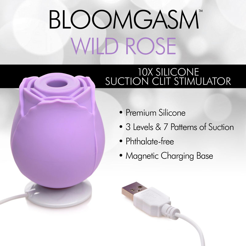 Bloomgasm Wild Rose 10X Suction Clit Stimulator - Purple - Image 3