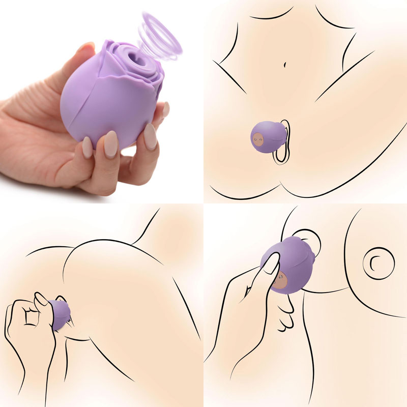 Bloomgasm Wild Rose 10X Suction Clit Stimulator - Purple - Image 6