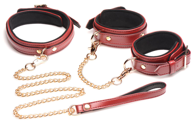 6 Piece Burgundy Bondage Set - Image 8