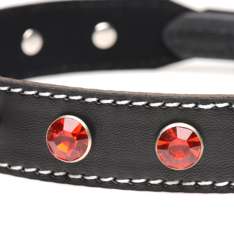 Rhinestone Choker with O-Ring - Red - Image 4