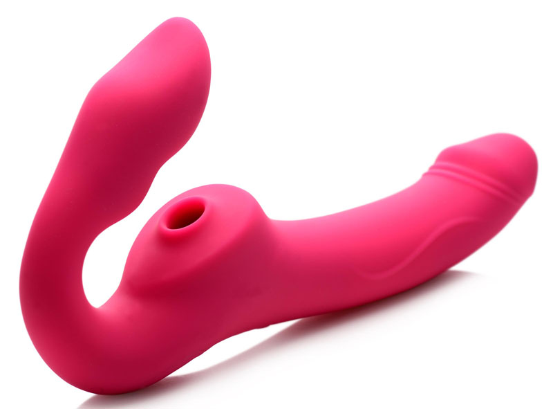 Licking and Vibrating Strapless Strap-On with Remote Control - Image 6