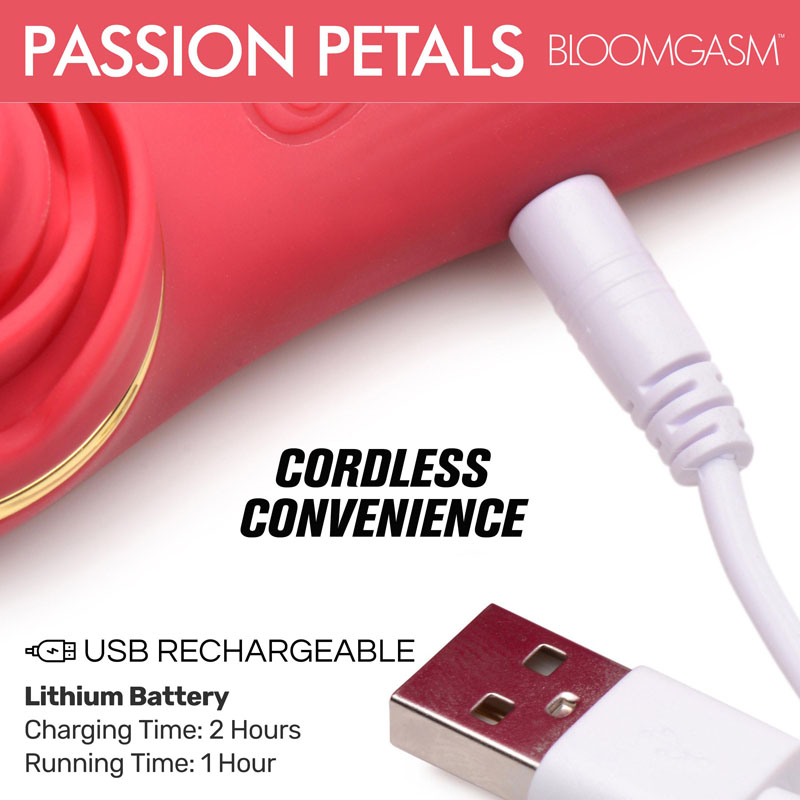 Passion Petals 10X Silicone Suction Rose Vibrator - Red - Image 4