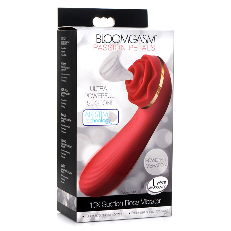 Passion Petals 10X Silicone Suction Rose Vibrator - Red - Image 7