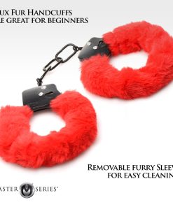 Cuffed In Fur Furry Handcuffs - Red