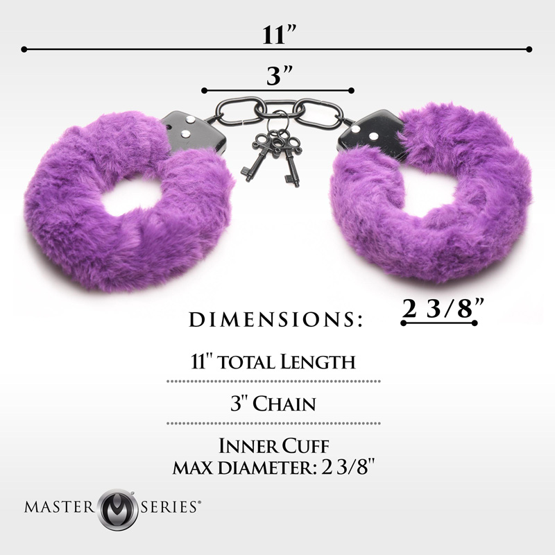 Cuffed in Fur Furry Handcuffs - Purple - Image 5