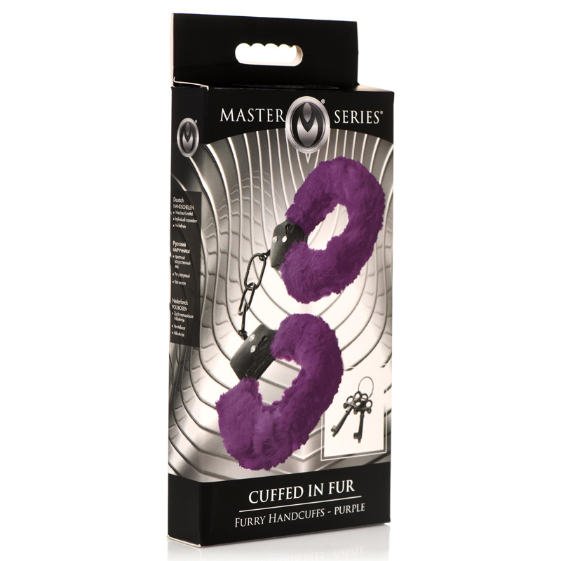 Cuffed in Fur Furry Handcuffs - Purple - Image 7