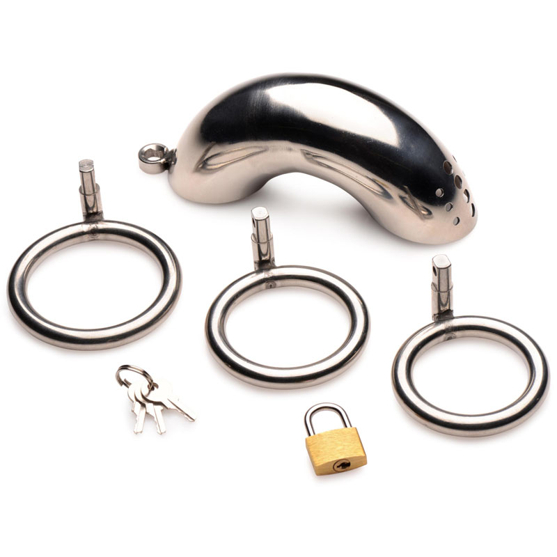 Forged Captor Locking Stainless Steel Chasity Cage - Image 6