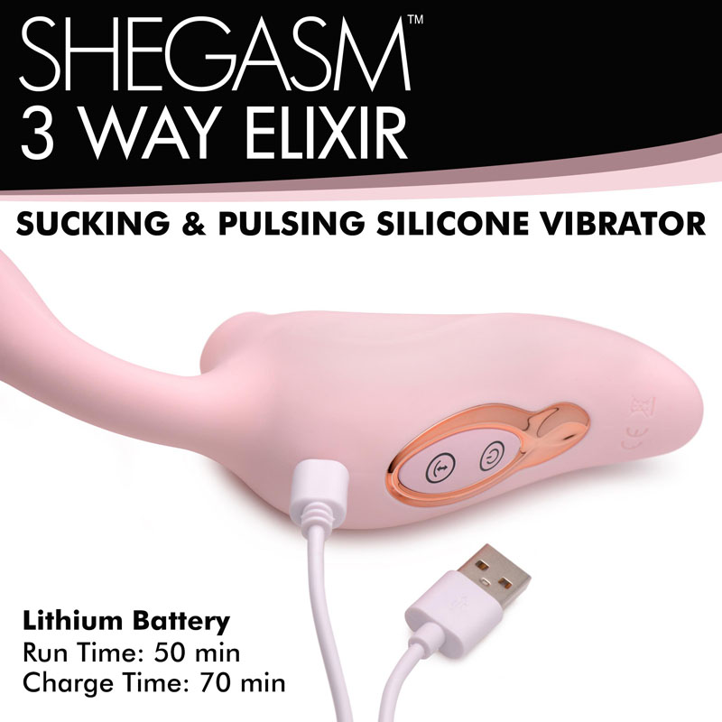 3 Way Elixir Sucking and Pulsing Vibrator - Image 3