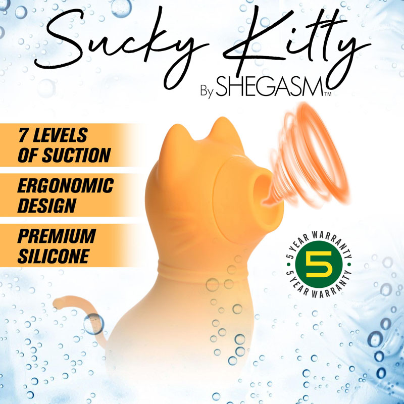 Sucky Kitty Silicone Clitoral Stimulator - Orange - Image 3