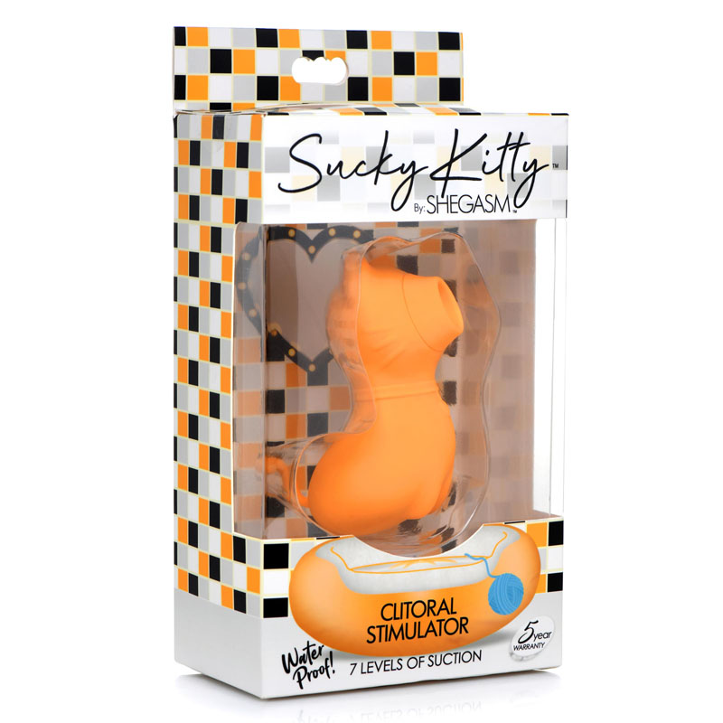 Sucky Kitty Silicone Clitoral Stimulator - Orange - Image 7