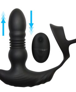 Thrusting Vibrator with Cock and Ball Ring and Remote