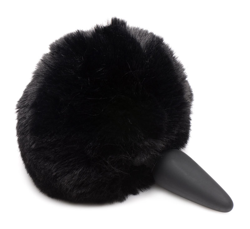 Small Anal Plug with Interchangeable Bunny Tail - Black - Image 4