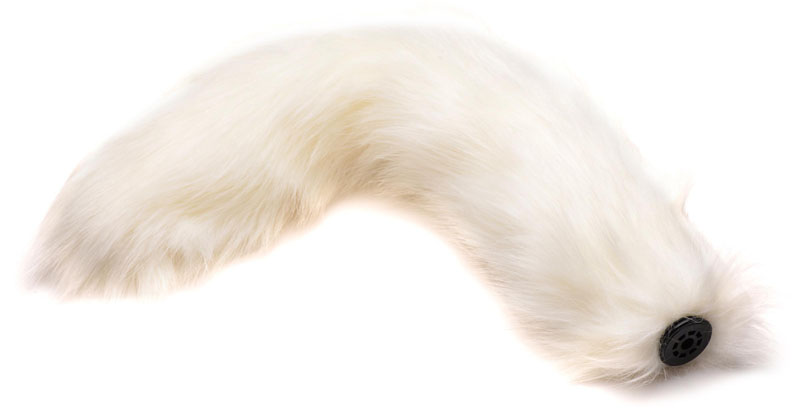 Large Anal Plug with Interchangeable Fox Tail - White - Image 6