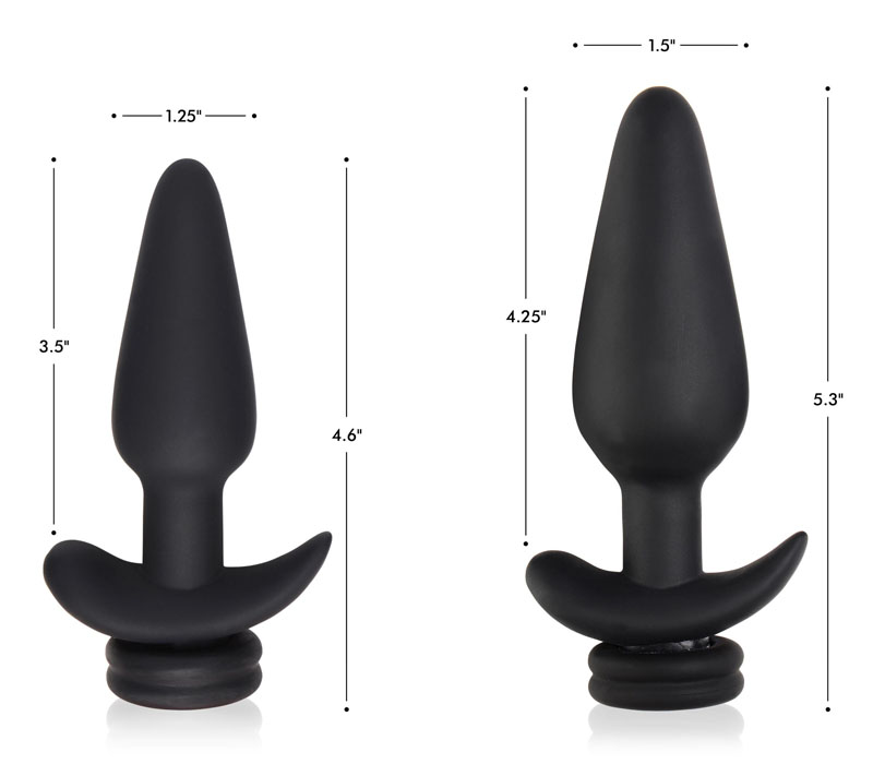 Large Vibrating Anal Plug with Interchangeable Fox Tail - Black and White - Image 4